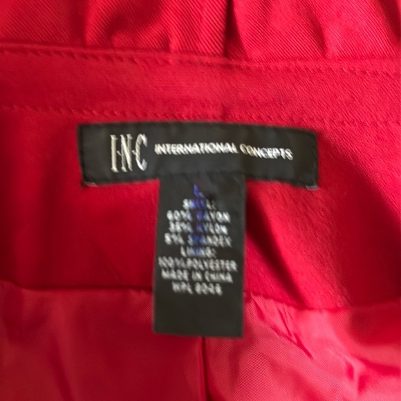INC International Concepts red blazer jacket large feminine formal holiday party - Picture 10 of 11